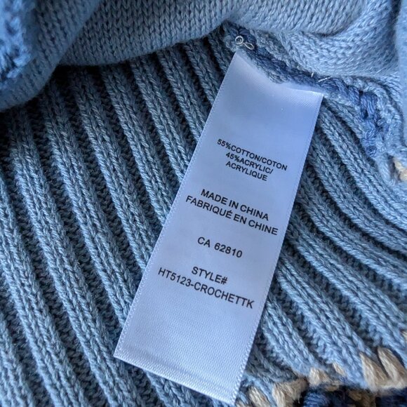 Ricki's Blue and Cream Crochet Top - Picture 4 of 7